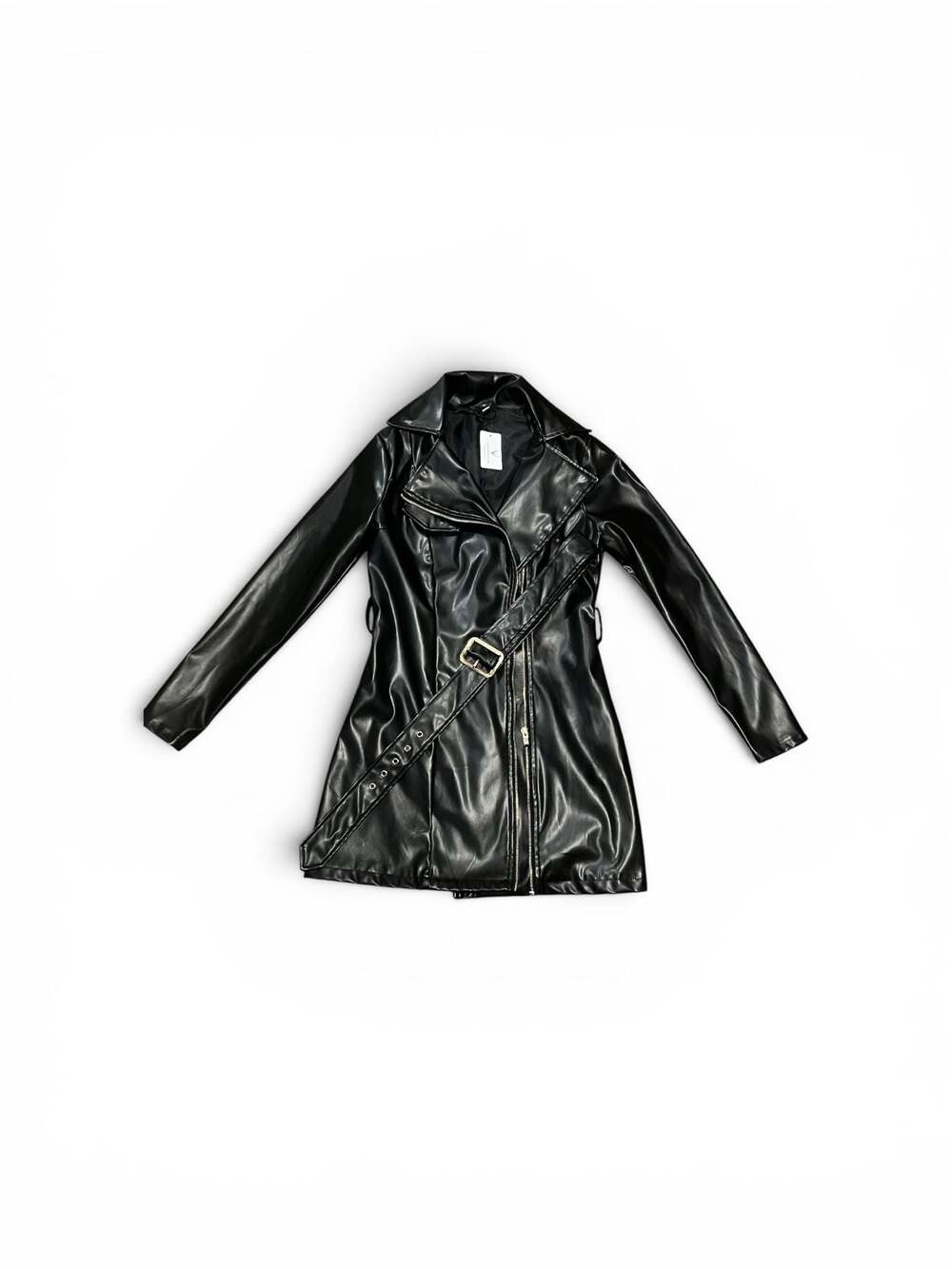 Windsor Cinched And Chic Faux Leather Trench Coat